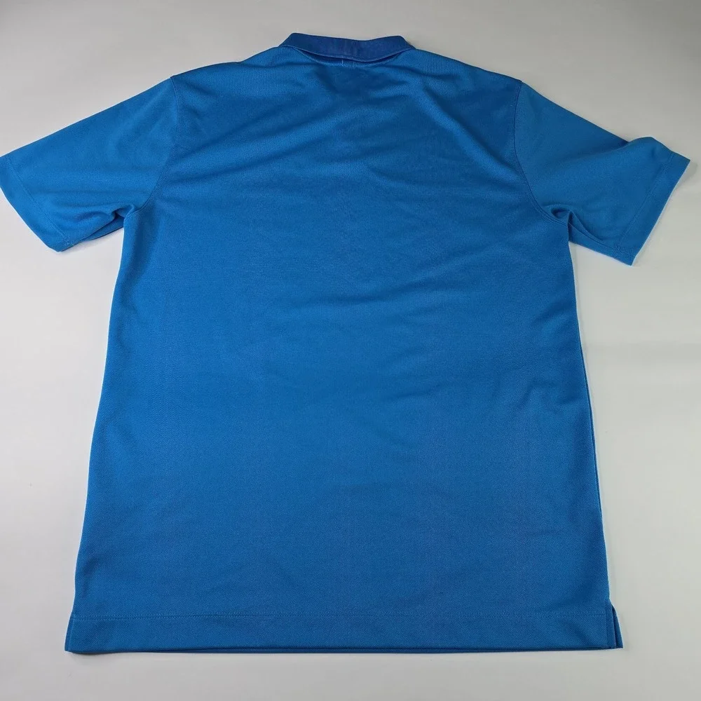 Nike Golf Mens Medium Dri-Fit Polo Shirt Blue Graphic Tour Performance Polyester